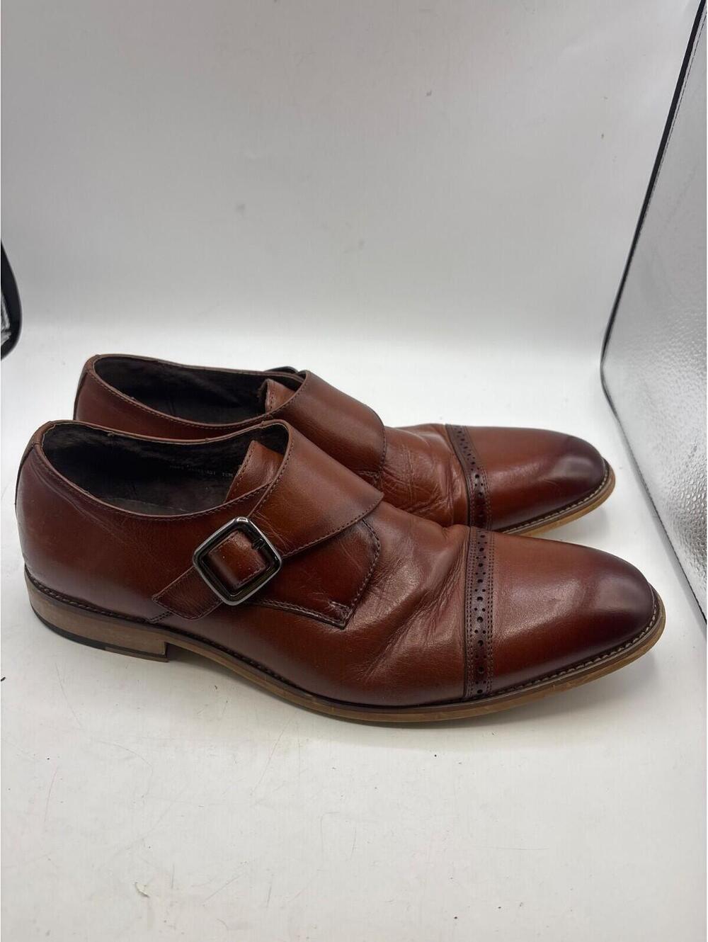 Stacy Adams Desmond Leather Monk Strap Loafer 25162-221 Cognac Mens Shoes 12 M
